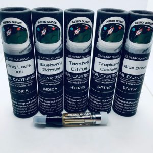 Astro Quads Vape Cartridges- 1 gram, D9 THC distillate, 5 flavours