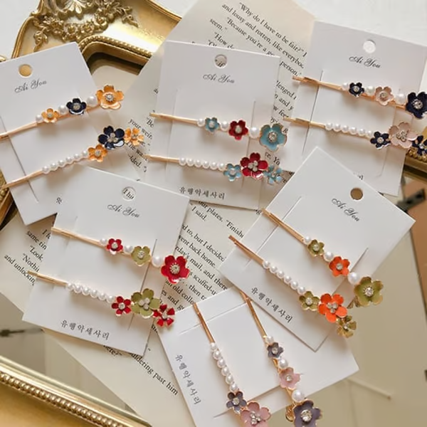 Faux Pearl Alloy Hairpin Side Bangs Faux Pearl Alloy Hairpin Side Bangs
